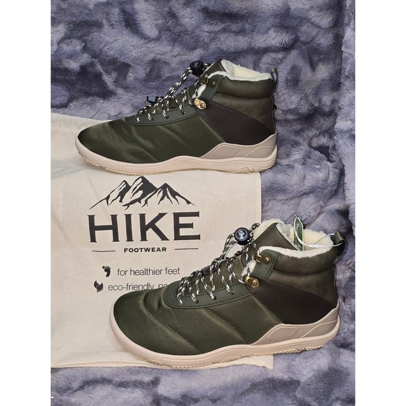 Hike Footwear Shoes - NWT Hike Footwear Azura Barefoot Winter Boots Green Faux Fur Lined EU 40 / 9-9.5